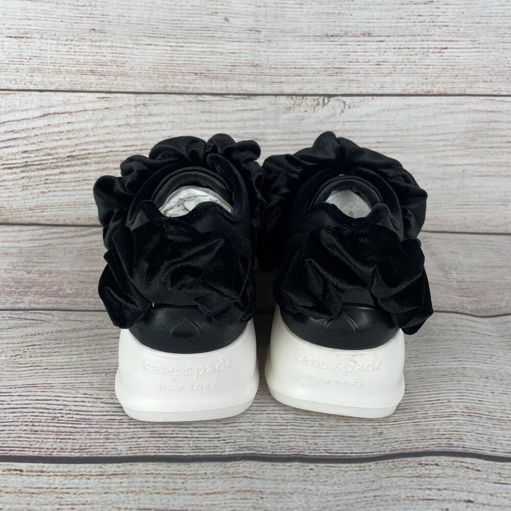Kate Spade Scrunchie Womens Sz 6M Sneakers Black Velour - Picture 6 of 11